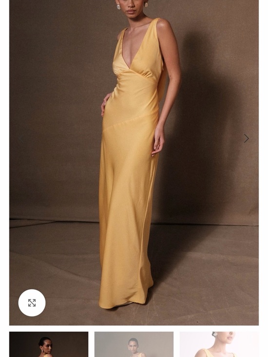 Meshki Dresses & Skirts - Meshki Golden Yellow Satin Maxi Dress